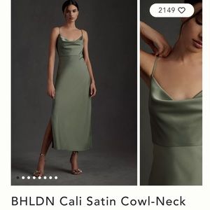 BLDN CALI SATIN COWL NECK MINI - moss